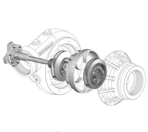 Diagram of Waterax 4-Stage Pump with Hydraulic Connection